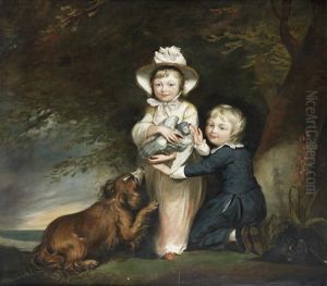 The Children Of Captain Macbride In A Wooded Landscape by James (Thomas J.) Northcote