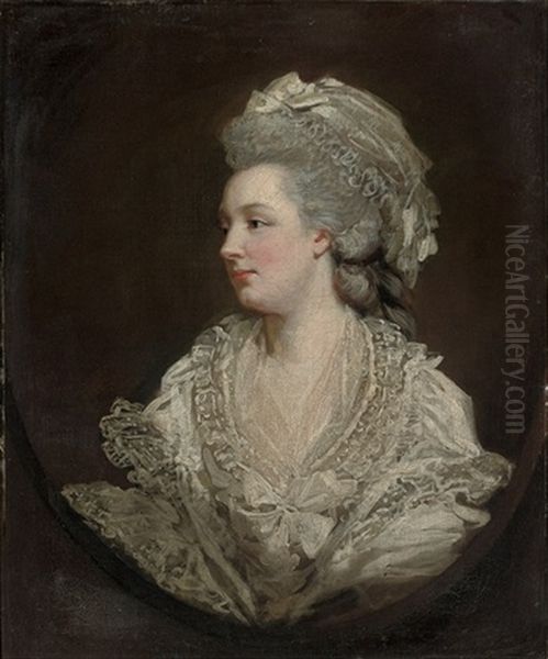Portrait Of Mary Baylay Of Stoke Damerall Near Plymouth In A Lace Dress And Cap - view 1