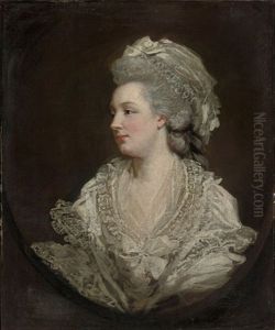 Portrait Of Mary Baylay Of Stoke Damerall Near Plymouth In A Lace Dress And Cap by James (Thomas J.) Northcote