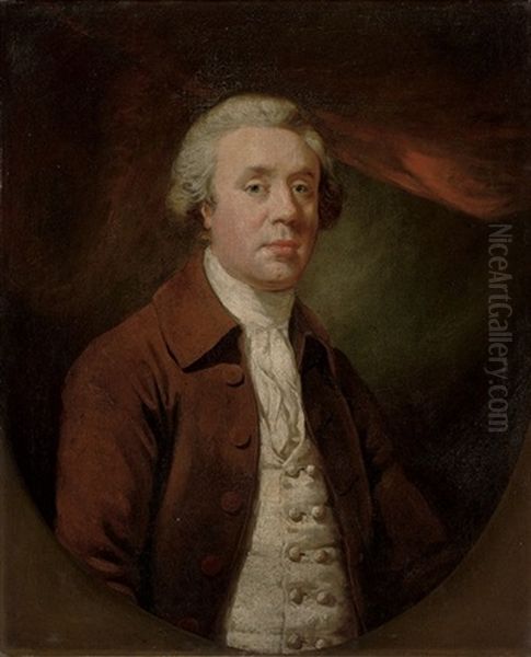 Portrait Of Richard Baylay Of Stoke Damerall Near Plymouth In A Brown Coat And White Stock And Vest - view 1