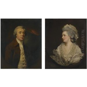 Portrait Of Richard Baylay Of Stoke Damerall Near Plymouth (+ Portrait Of His Wife Mary Baylay; Pair) by James (Thomas J.) Northcote