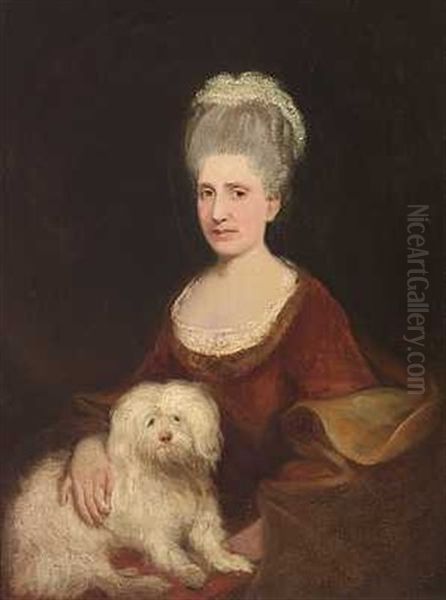 Portraet Af En Lady Med Sin Hund Af Racen Coton De Tulear - view 1