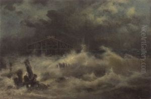Brighton Beach With The Wreck Of The Seidler Concert Pavillion