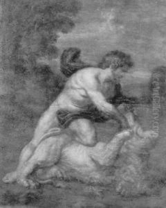 Hercules And The Nemean Lion by James (Thomas J.) Northcote