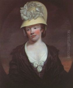 Portrait Of A Lady (margaret Joy?) In A Blue Dress, Black Shawl, And Yellow Bonnet by James (Thomas J.) Northcote