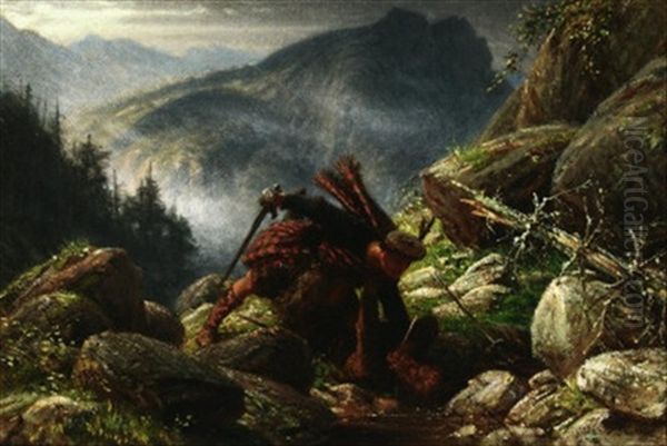 Im Schottischen Hochgebirge. Zwei Clanmitglieder Im Erbitterten Gefecht - view 1