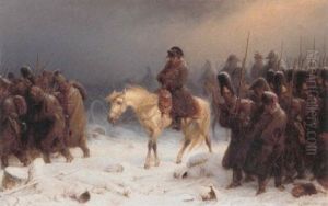 Napoleon Omgivet Af Sine Tropper by Adolf Northen