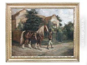 The Travelling Stallion With His Horseman At Rampton Manor, Cambridgeshire