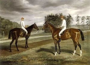 Two Horses And Jockeys On A Heath Two Horses And Jockeys On A Heath