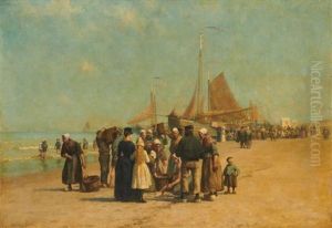 Fish Sale On The Beach, Schevinger by William Edward Norton