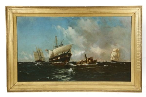 Us Navy Warship Under Tow After Dismasting - view 1