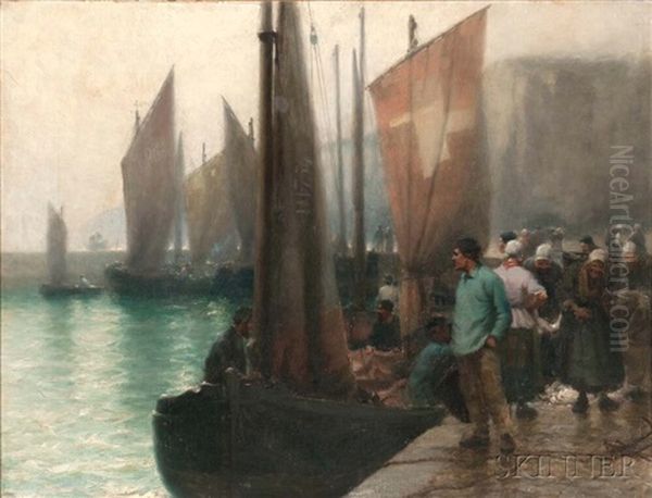 Bustling Fishing Port - view 1
