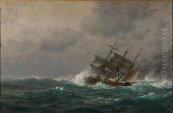 Ship In Stormy Waters - view 1