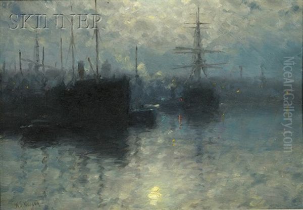 Boston Harbor, Moonlight - view 1
