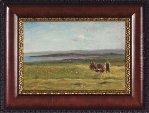 Coastal Landscape With Grazing Cows And Herder by William Edward Norton