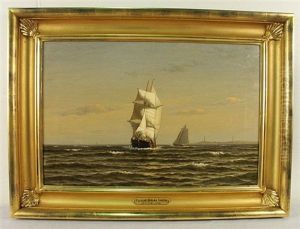 Barque Off Thatchers Island, Gloucester by William Edward Norton