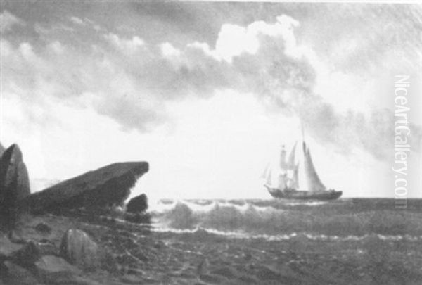 Ship Off A Rocky Coast - view 1