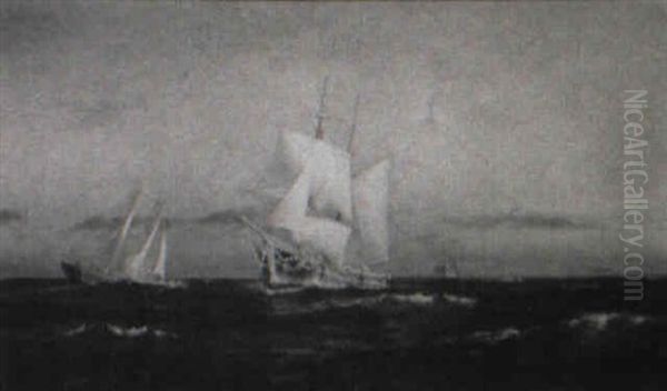 Ships At Sea In Winter - view 1