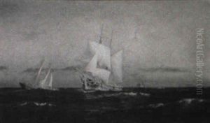Ships At Sea In Winter