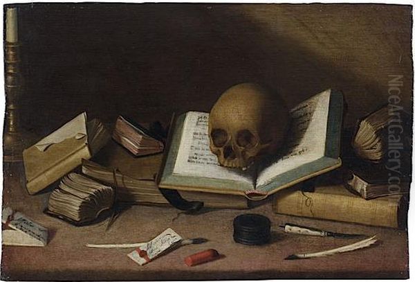 Nature Morte Aux Livres Et Au Crane - view 1