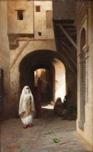 Femmes Dans La Casbah D'alger by David Emile Joseph de Noter
