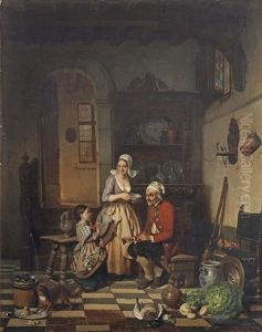 A Kitchen Interior With Fruits Of The Garden