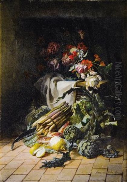 Nature Morte Aux Asperges Et Artichauts - view 1