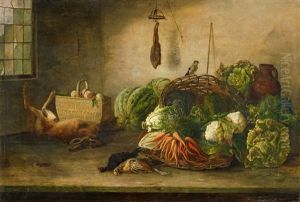 Still Life With Vegetable And Animals by David Emile Joseph de Noter