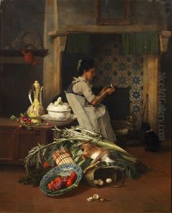 Kitchen Maid With Game And Vegetables