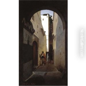 Algerian Street Scene by David Emile Joseph de Noter