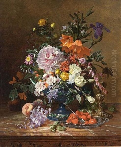 A Still Life With Flowers And Fruit - view 1