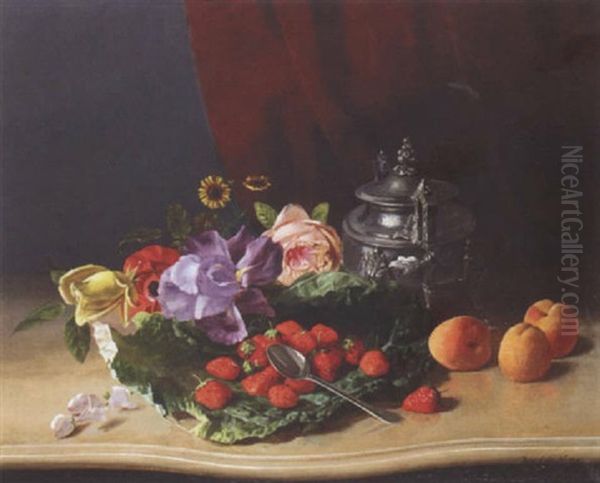 Still Life Of Flowers And Fruit - view 1