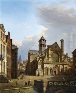A City View Of Bruges With The Jerusalem Church In The Background