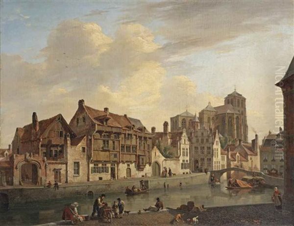 A Capriccio View Of A Town In Summer - view 1