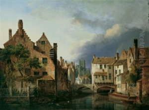 Ansicht Von Gent Mit Der St. Nikolauskirche