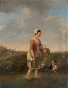 Jeune Paysanne Allant Aux Champs by Emanuel Noterman