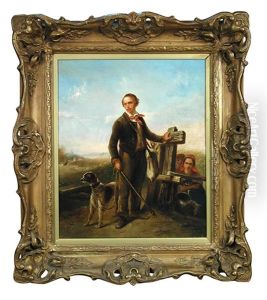 A Boy Warrener With His Spaniel And A Rabbit In A Bag by Emanuel Noterman