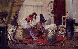 Le Dressage Des Chiens Et Singe Savants