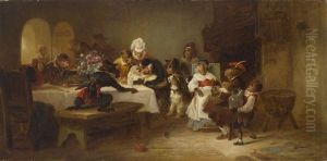 A Monkey Wedding; A Monkey Christening (a Pair) by Zacharias Noterman