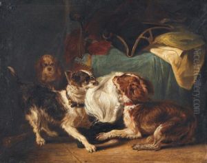 Interieur Mit Hunden Und Offiziersperucke Interieur Mit Hunden Und Offiziersperucke