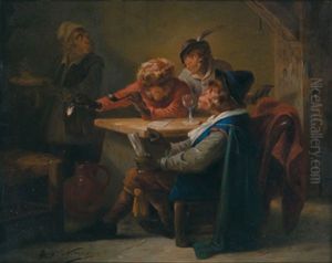 Unterhaltung In Der Taverne by Zacharias Noterman