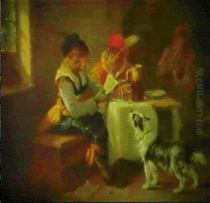 Singes Dans Un Interieur De Taverne