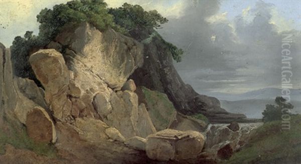Landschaft Mit Wildbach Und Felsformation - view 1