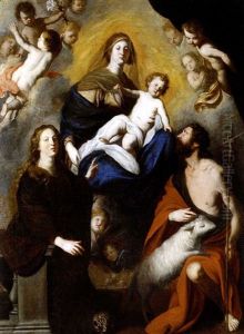 La Madonna Con Il Bambino, La Maddalena E San Giovanni by Pietro Novelli