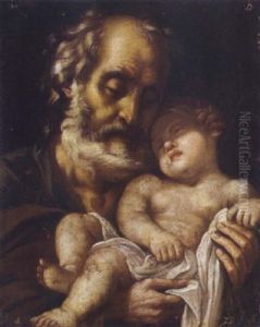 San Giuseppe Con Il Bambino Gesu by Pietro Novelli