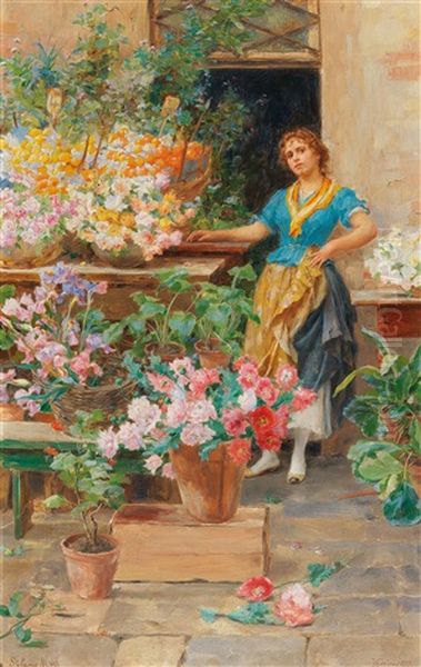 A Venetian Flower Seller - view 1