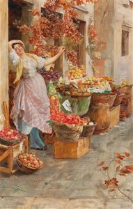 A Venetian Fruit Seller by Stefano Novo