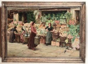 Scena Di Mercato A Venezia by Stefano Novo