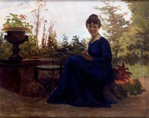 Femme A La Robe Bleue