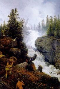 Wildbach In Den Alpen An Einem Prachtvollen Sommermorgen by Johann Novopacky